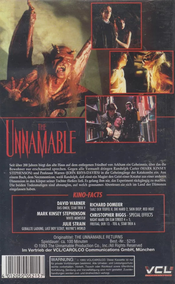 The Unnamable II (VHS - 1993 - DE)