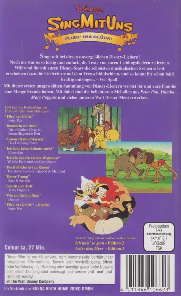 Sing With Us: Fly to Happiness! - Disney Songs to Sing Along Edition 1 (VHS - DE)
