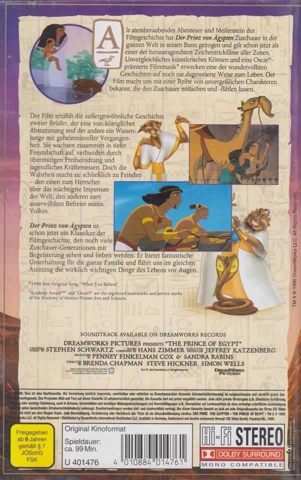 Le Prince d'Egypte (VHS - 1999 - DE)
