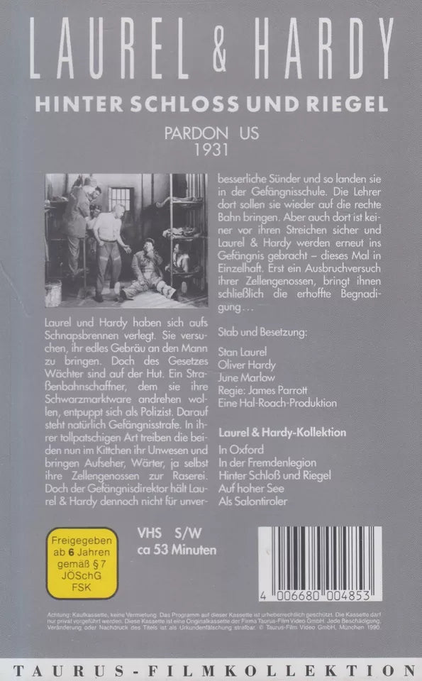 Laurel et Hardy 3 : Derrière les verrous (VHS - 1990 - DE)