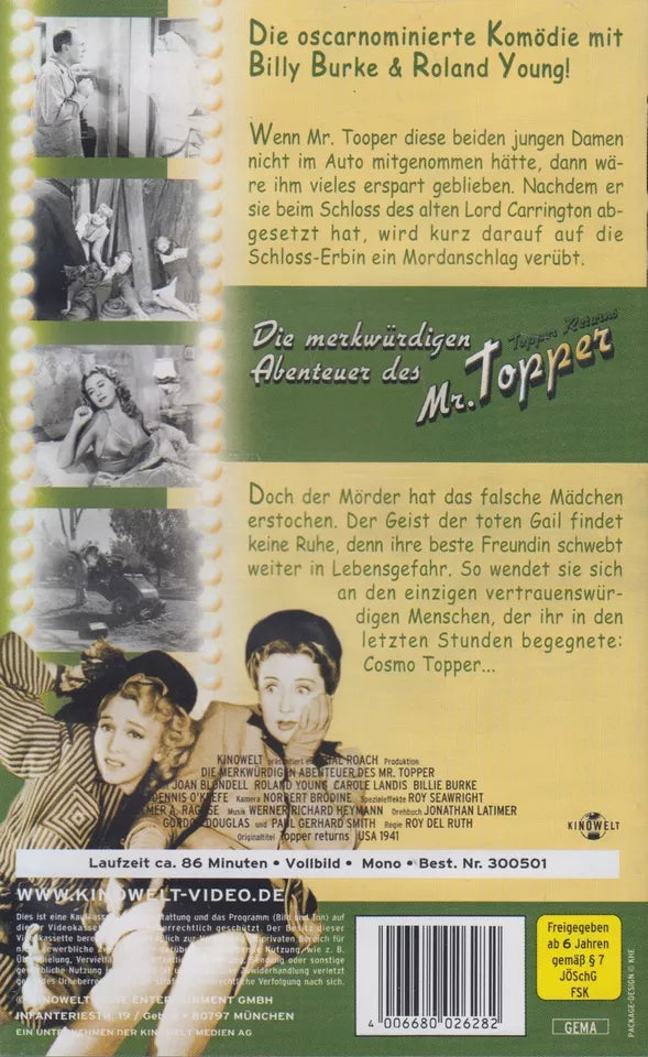 Die merkwürdigen Abenteuer des Mr. Topper (VHS - DE)