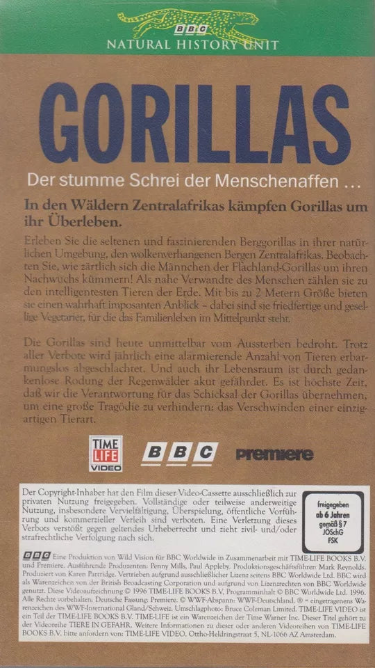 Tiere in Gefahr: Gorillas (VHS - 1996 - DE)