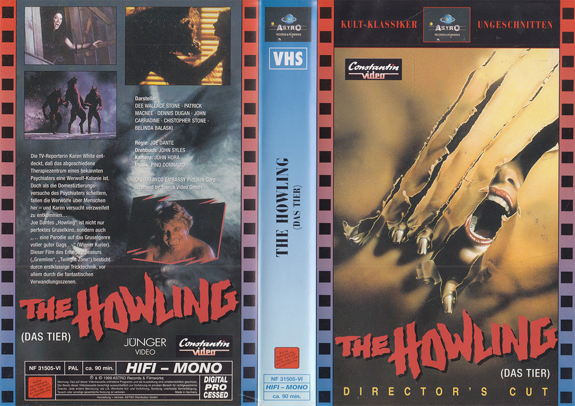 The Howling Das Tier Astro 1999 VHS Kassette Einleger