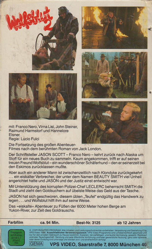 Wolfsblut 2 VPS Video 1986 VHS Cover back