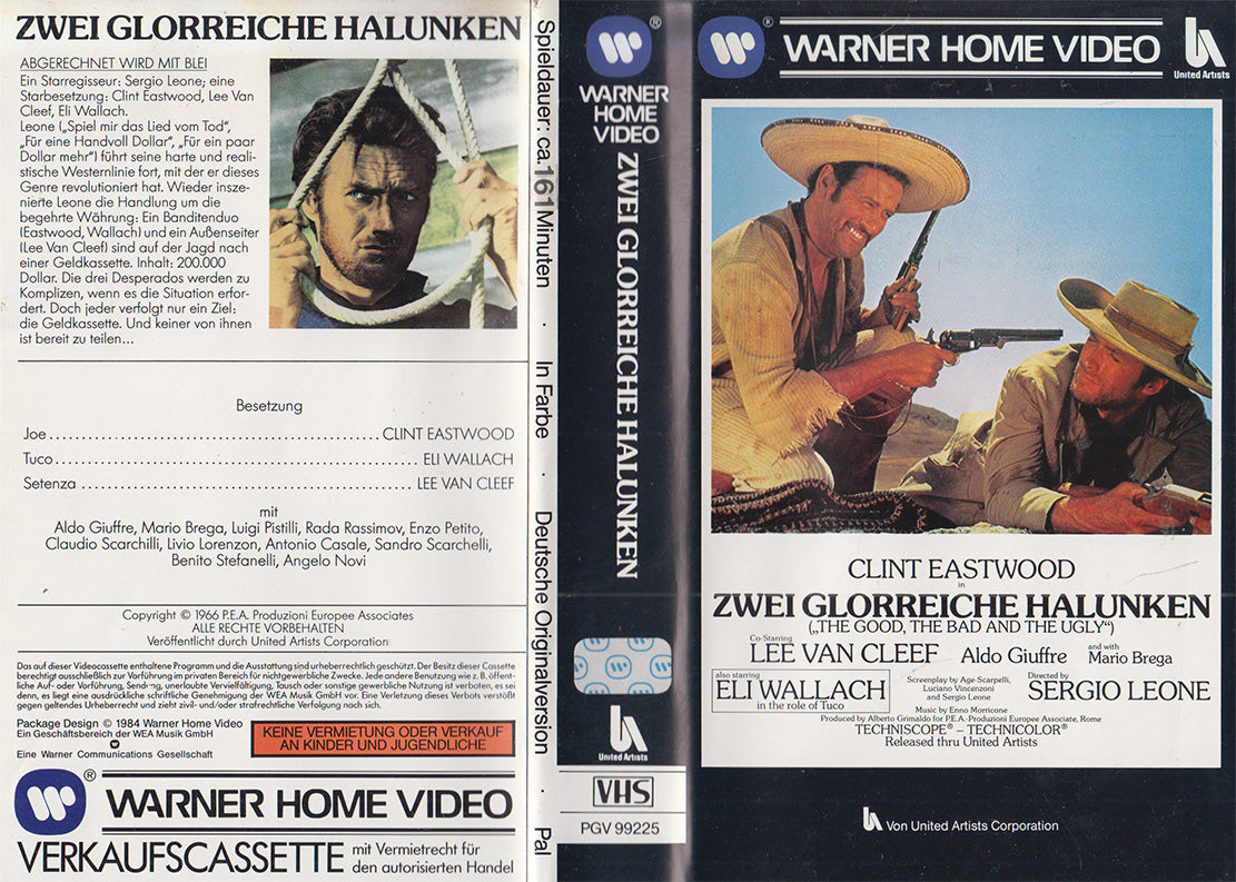 Zwei glorreiche Halunken Warner Home Video 1984 VHS Kassette Einleger