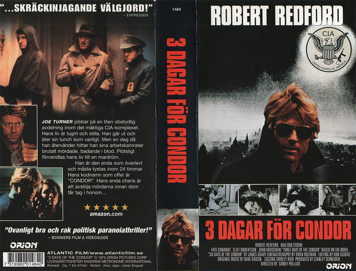 3 Dagar för Condor (VHS - SE)