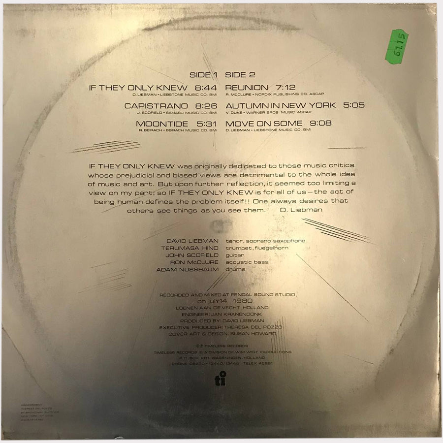 David Liebman Quintet - If They Only Knew (Vinyl LP - 1981 - NL)