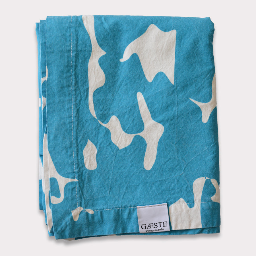 Nappe n° 2 – nappe moderne en coton biologique | bleu et blanc