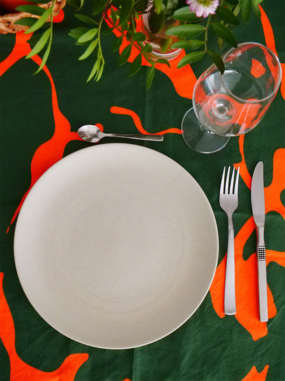 Cloth No. 3 - moderne Tischdecke aus Bio-Baumwolle, grün-orange