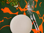 Cloth No. 3 - moderne Tischdecke aus Bio-Baumwolle, grün-orange
