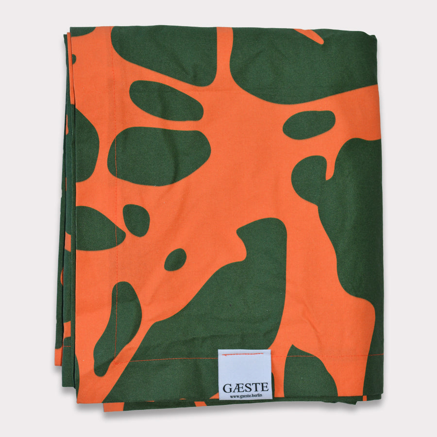 Cloth No. 3 - moderne Tischdecke aus Bio-Baumwolle, grün-orange