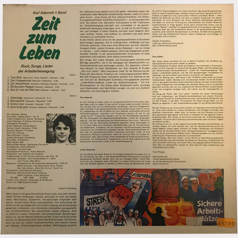 Karl Adamek + Band - Zeit Zum Leben (Vinyl LP - 1984 - DE)