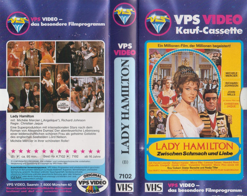 Lady Hamilton VHS-Kassetten Glasbox Einleger