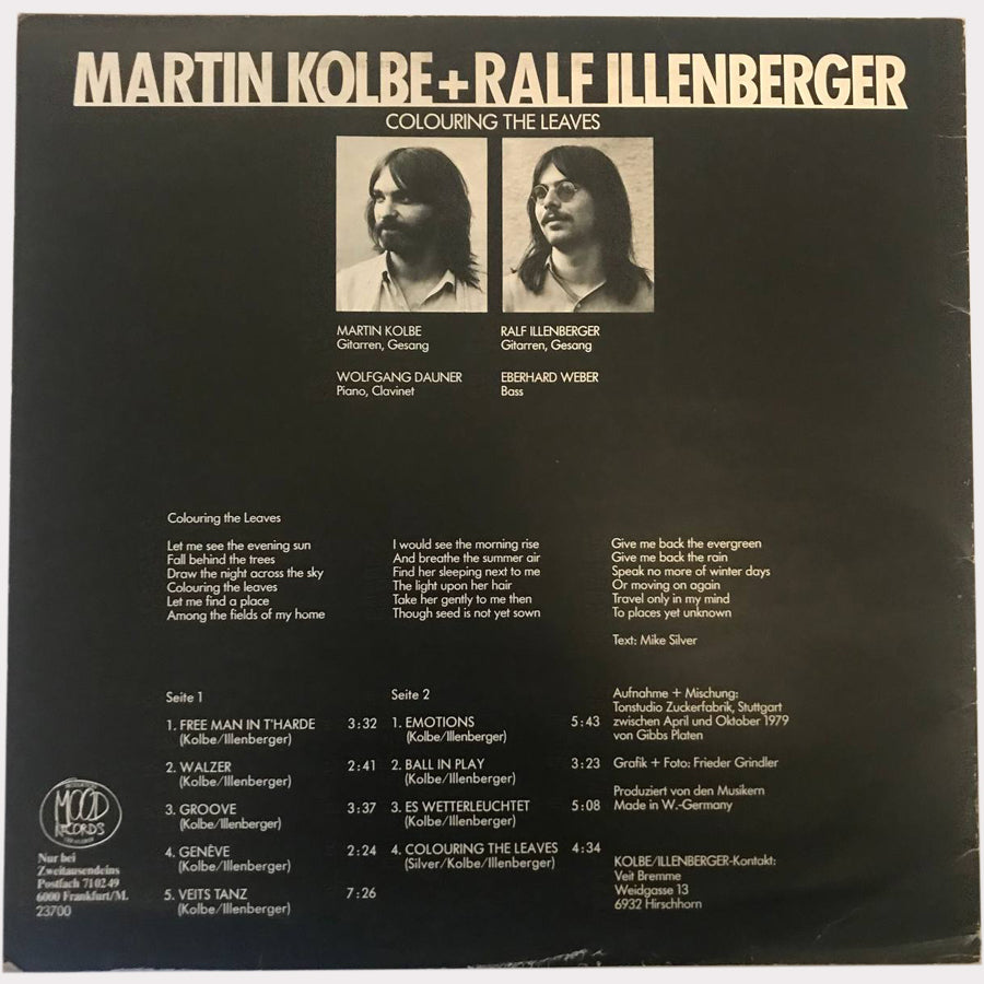 Martin Kolbe + Ralf Illenberger - Coloring The Leaves (Vinyl LP - 1979 - DE)