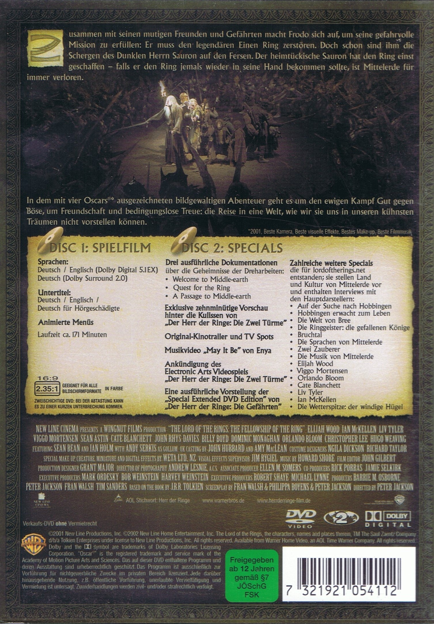 Der Herr der Ringe - Die Gefährten (DVD - 2002 - DE)