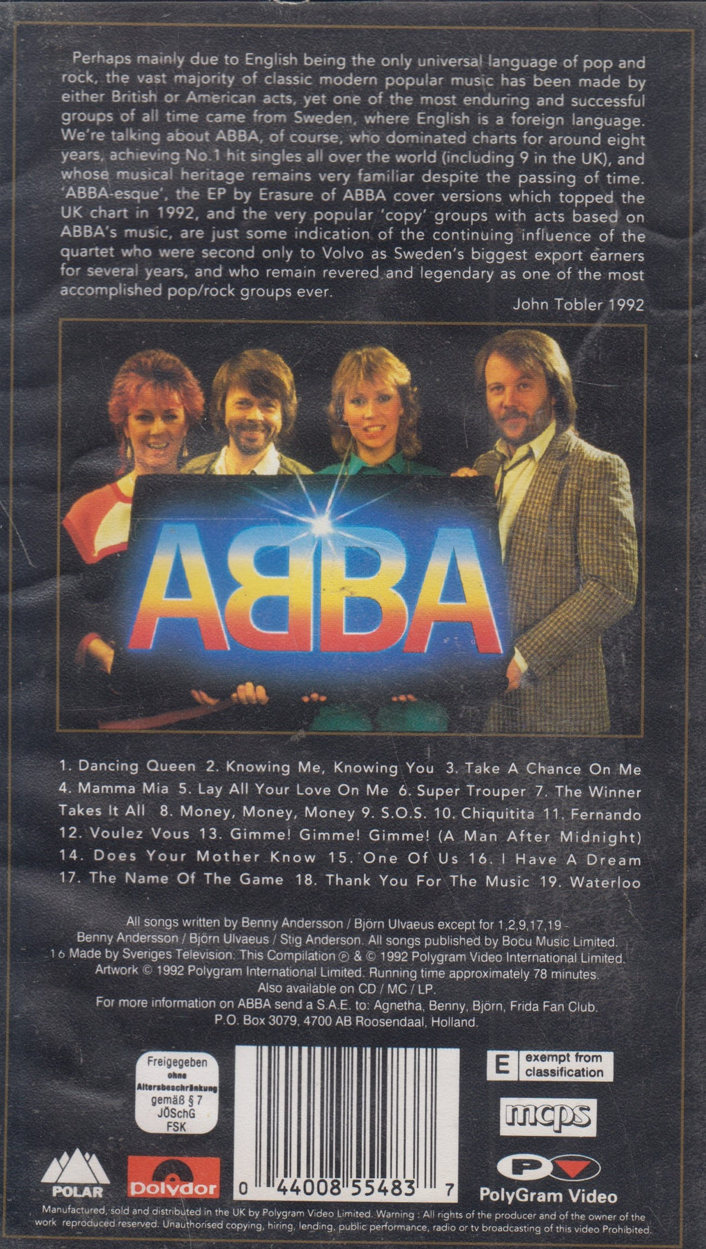 ABBA Gold - Greatest Hits (VHS - 1992 - DE)