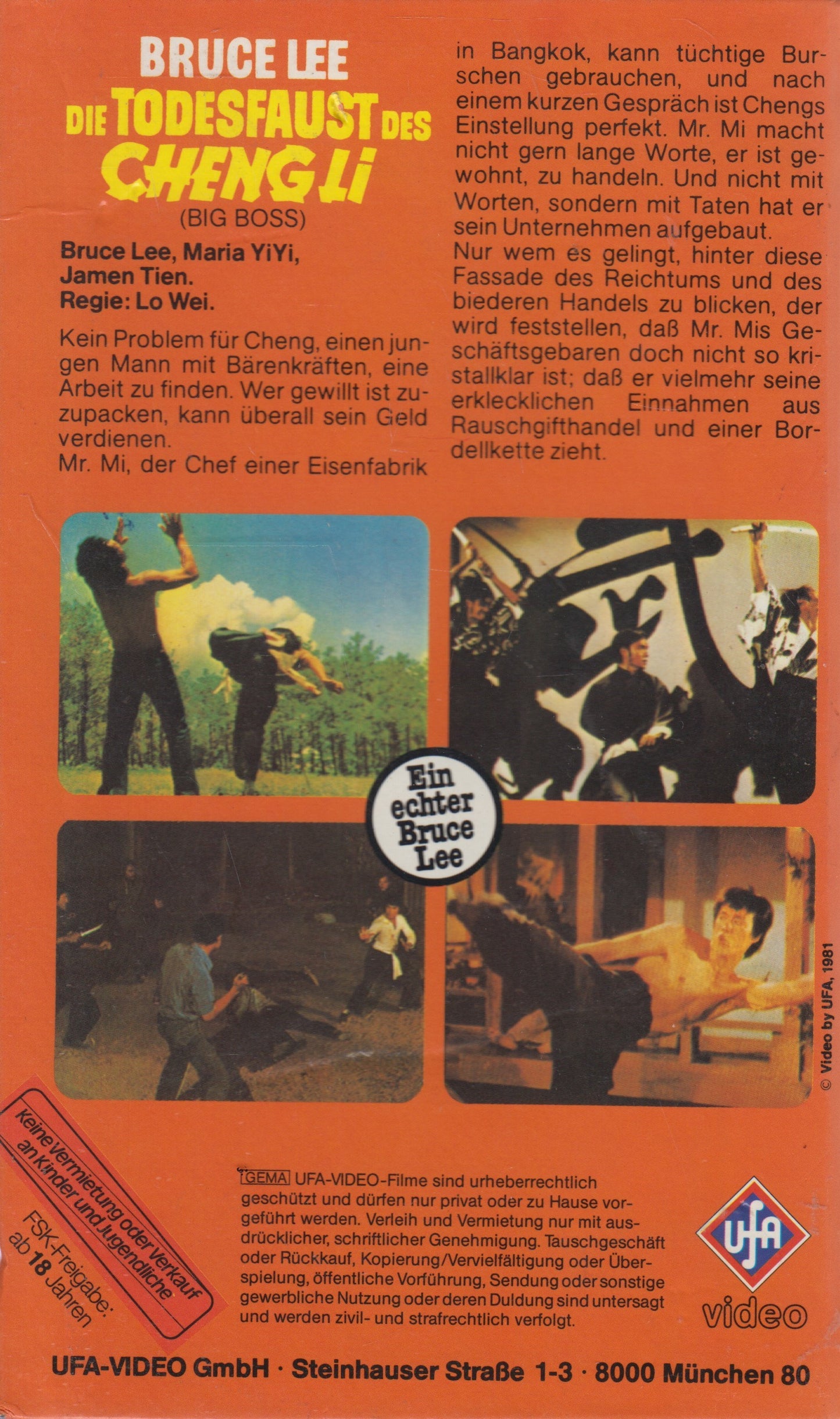 The Death Fist of Cheng Li (VHS - 1981 - DE)