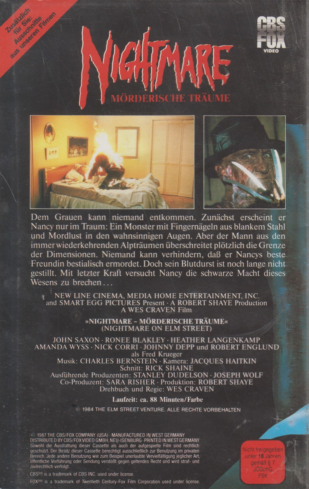 Cauchemar - Rêves meurtriers (VHS - 1987 - DE)