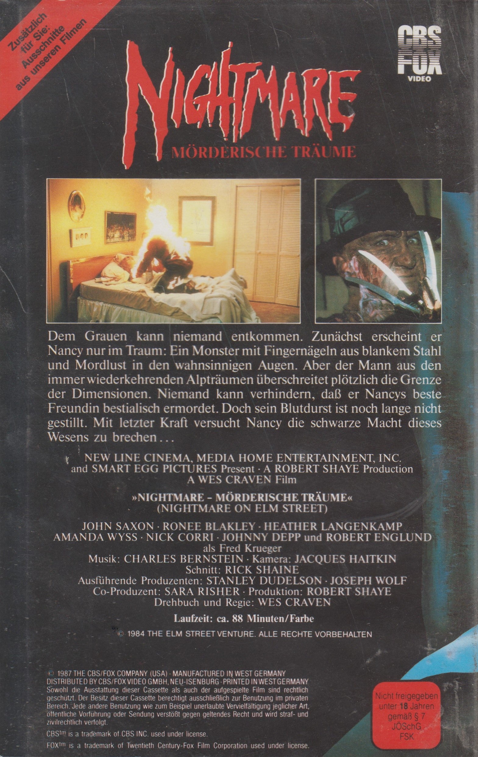 Cauchemar - Rêves meurtriers (VHS - 1987 - DE)