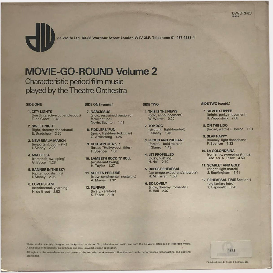 The Theatre Orchestra - Movie-Go-Round Volume 2 (Vinyl LP - 1980 - UK)