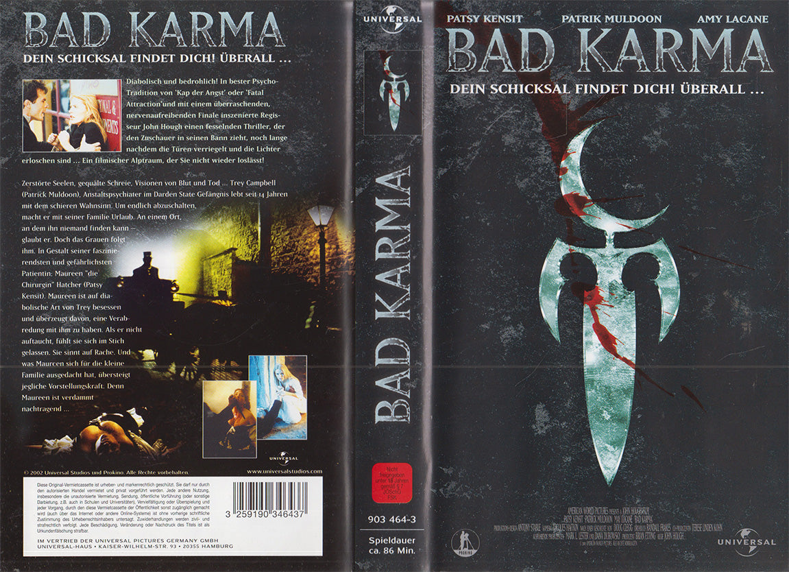 Bad Karma Universal 2002 VHS Kassette Einleger