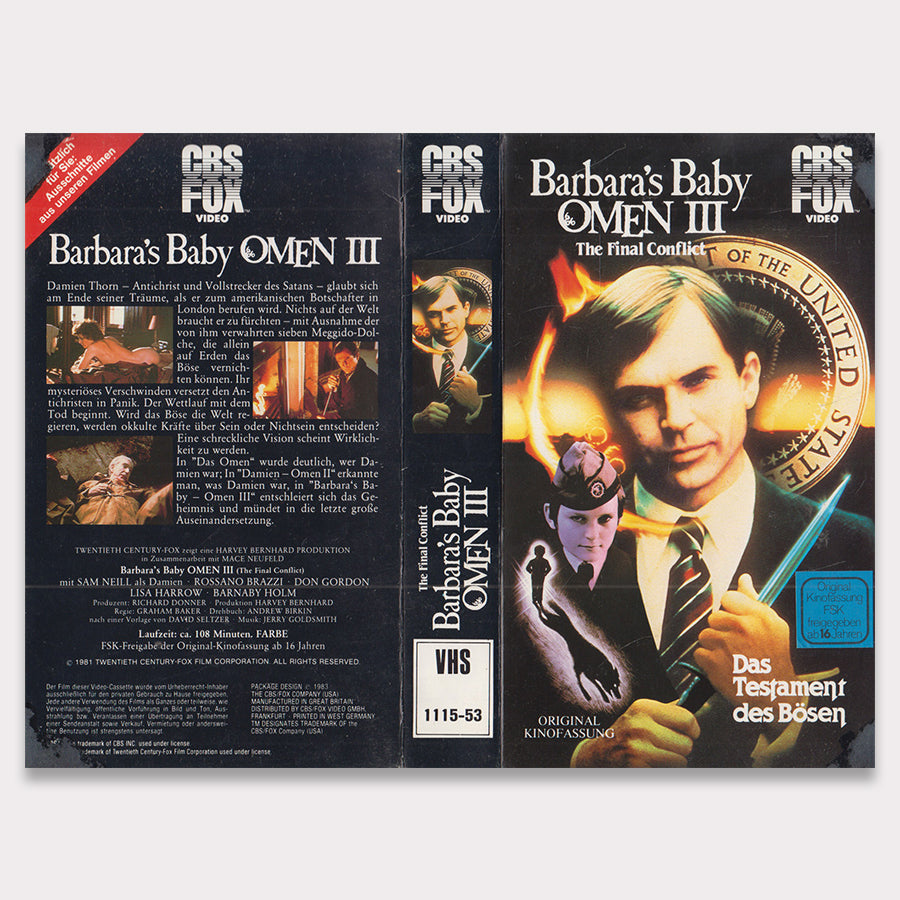 Barbara's Baby - Omen III, CBS/FOX Video [VHS Einleger]