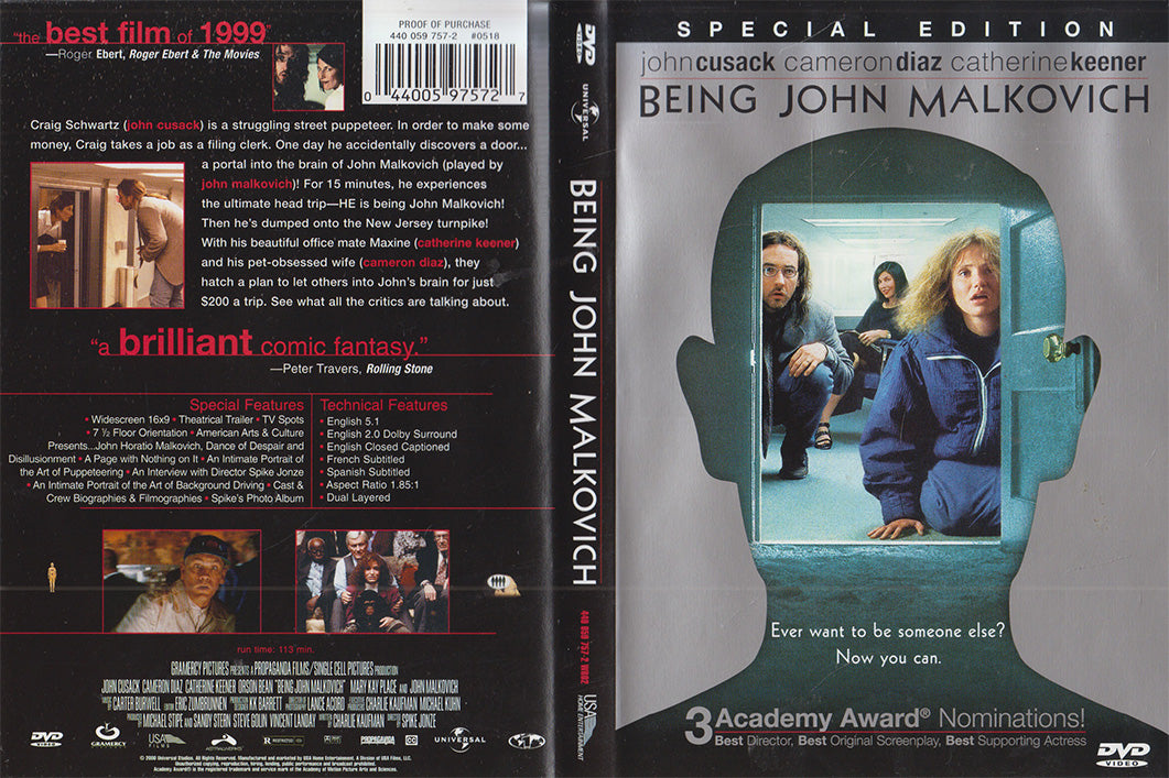 Dans la peau de John Malkovich (DVD - 2000 - États-Unis)