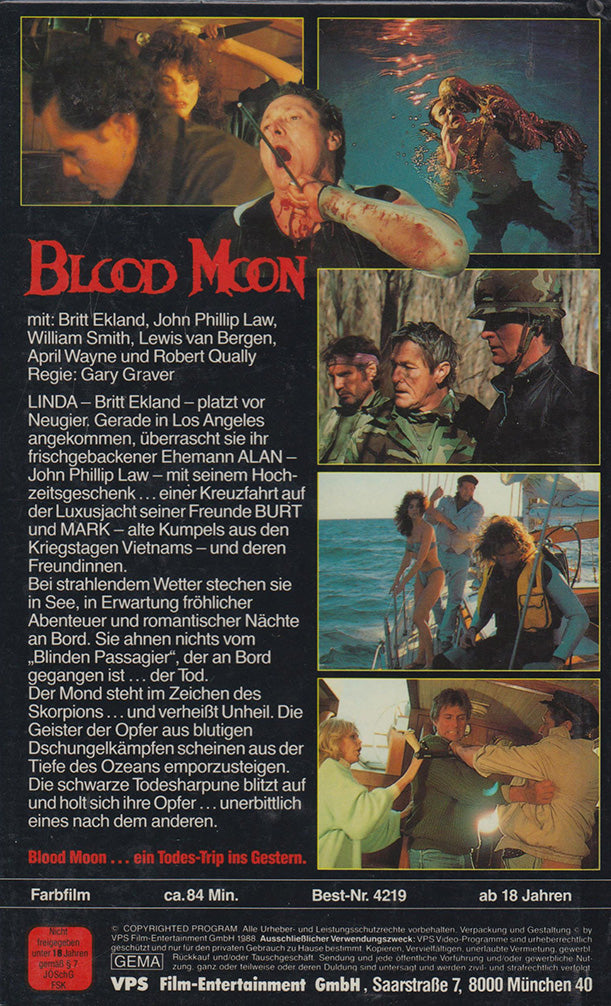 Blood Moon VPS Video 1988 VHS Cover back
