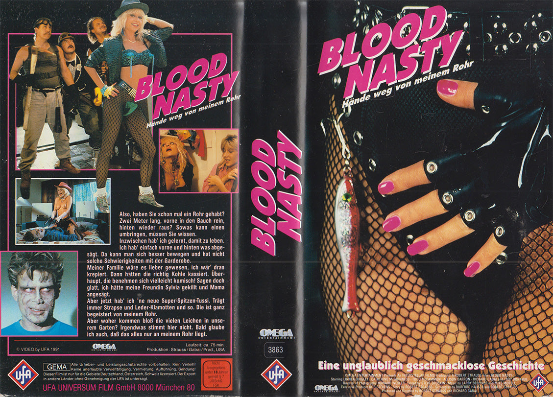 Blood Nasty Hände weg von meinem Rohr UFA 1991 VHS Kassette Einleger