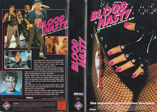 Blood Nasty Hände weg von meinem Rohr UFA 1991 VHS Kassette Einleger
