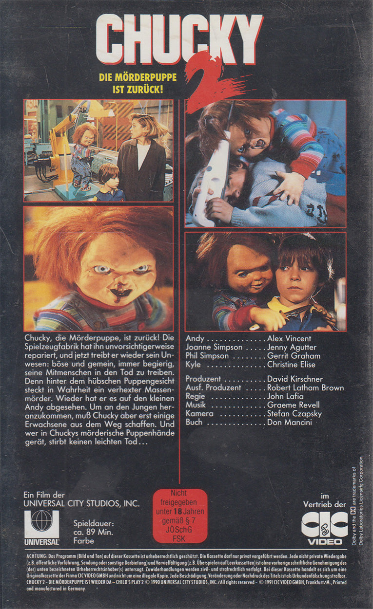 Chucky 2 - The Killer Doll is Back! (VHS - 1991 - DE)