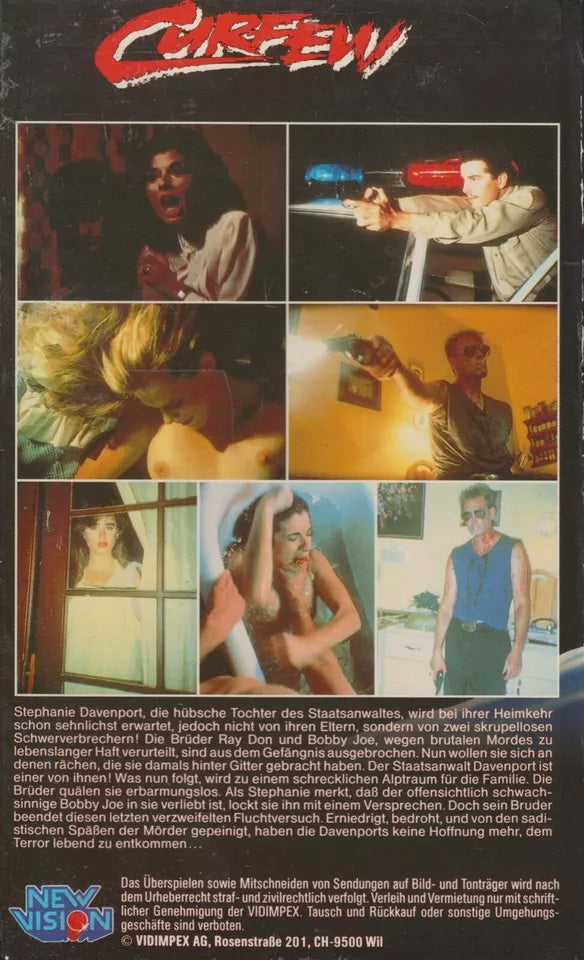 Curfew New Vision VHS Kassette Cover back