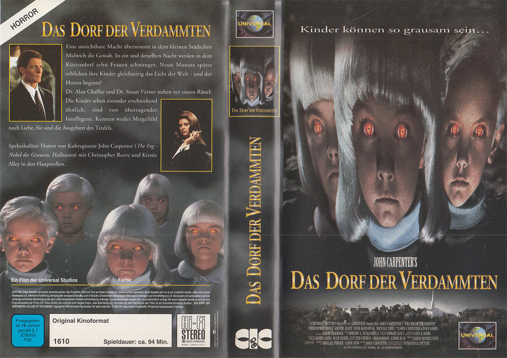Das Dorf der Verdammten Universal CIC 1996 VHS Kassette Einleger