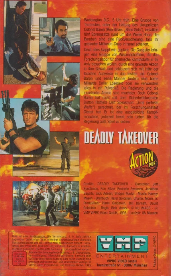 Deadly Takeover VMP Entertainment 1995 VHS Kassette Cover back