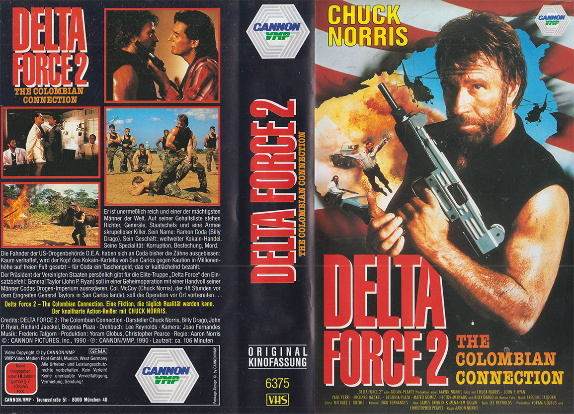 Delta Force 2 The Colombian Connection Cannon VMP 1990 VHS Kassette Einleger