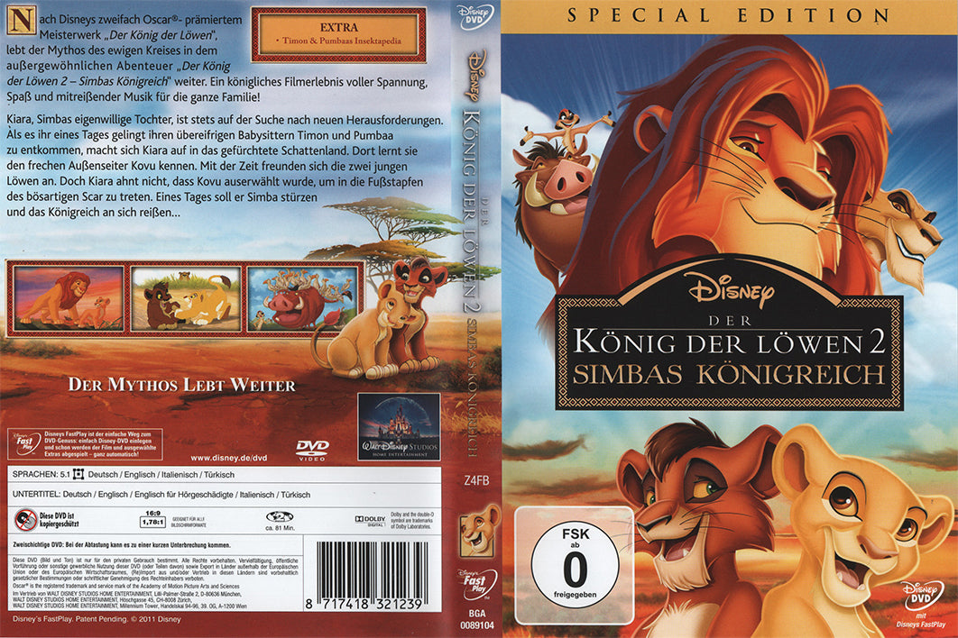Der König der Löwen 2 - Simbas Königreich (DVD - 2011 - DE)