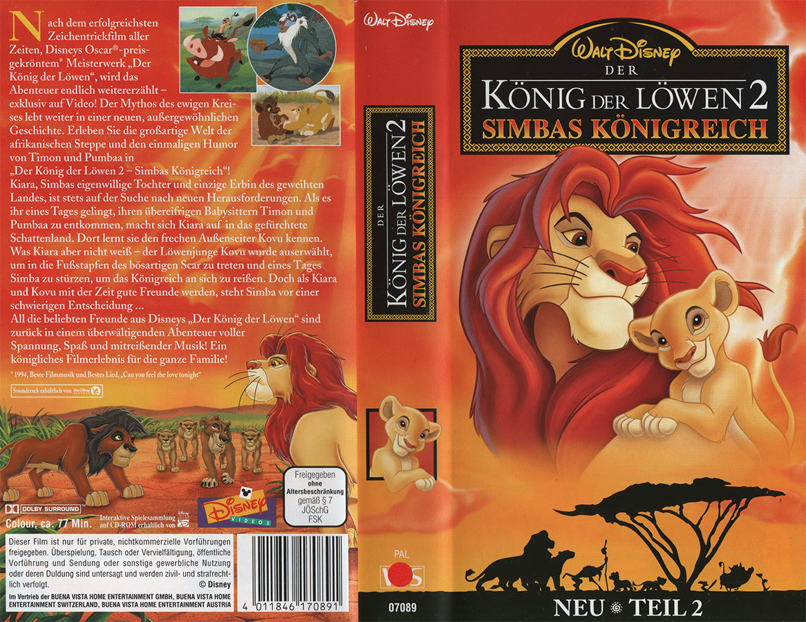 Le Roi Lion 2 - La fierté de Simba (VHS - DE)