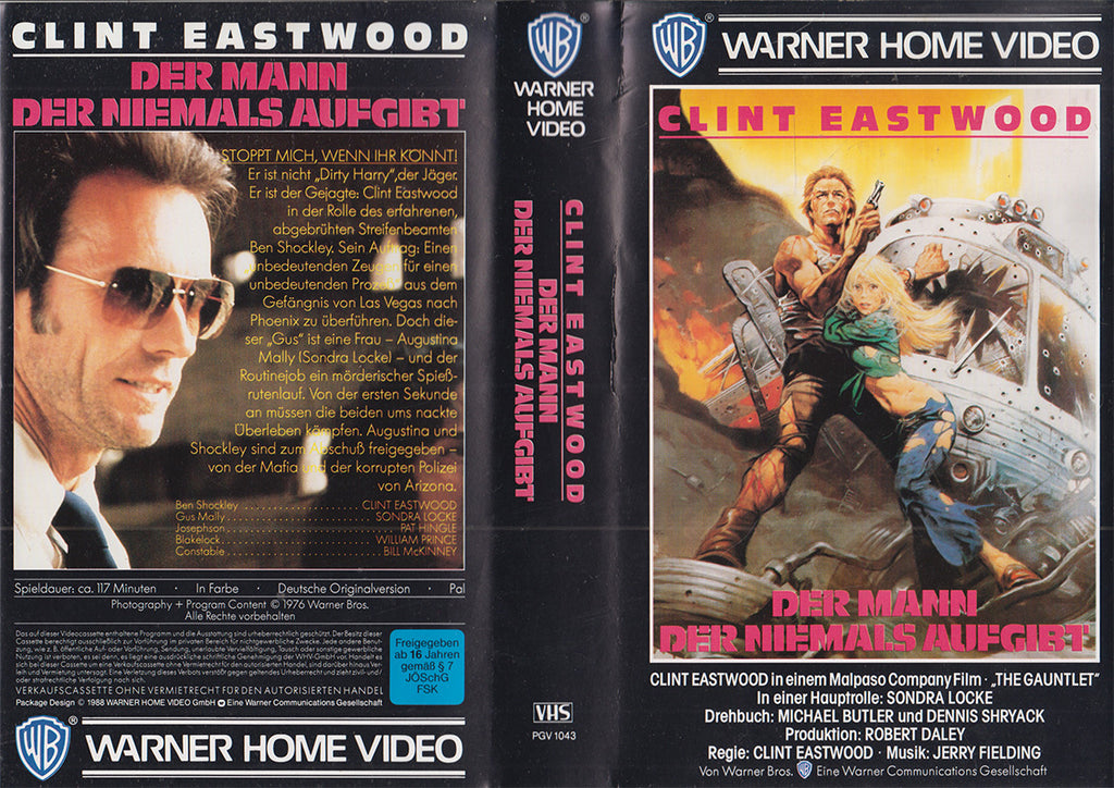 Der Mann der niemals aufgibt Warner Home Video 1988 VHS Kassette Einleger