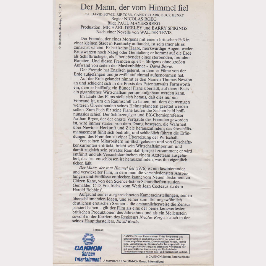The Man Who Fell From the Sky (VHS - DE)