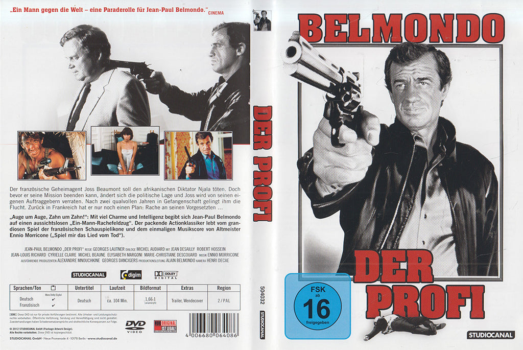 Einleger Vorderseite der DVD vom Film Der Profi erschienen bei Studiocanal im Jahr 2012