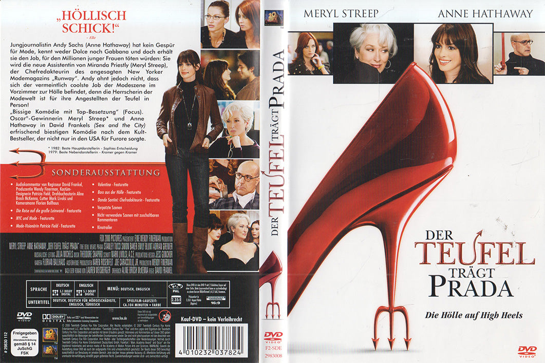 Einleger der DVD von Der Teufel trägt Prada erschienen bei 20th Century Fox im Jahr 2007