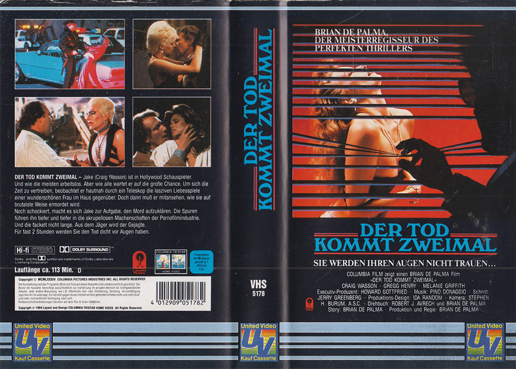 Der Tod kommt zweimal VHS Kassette Einleger