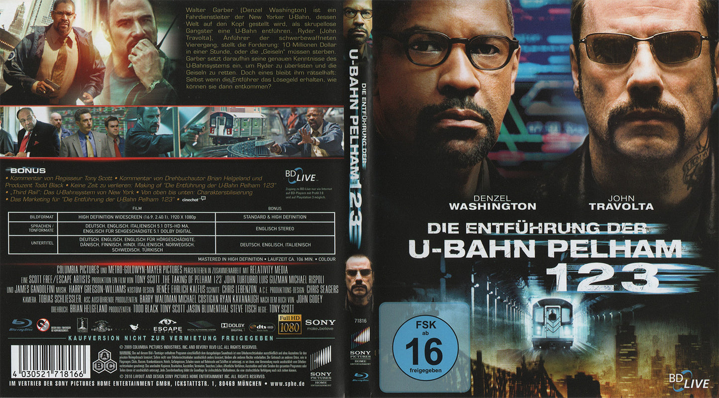 Die Entführung der U-Bahn Pelham 123 (Blu-ray - 2010 - DE)