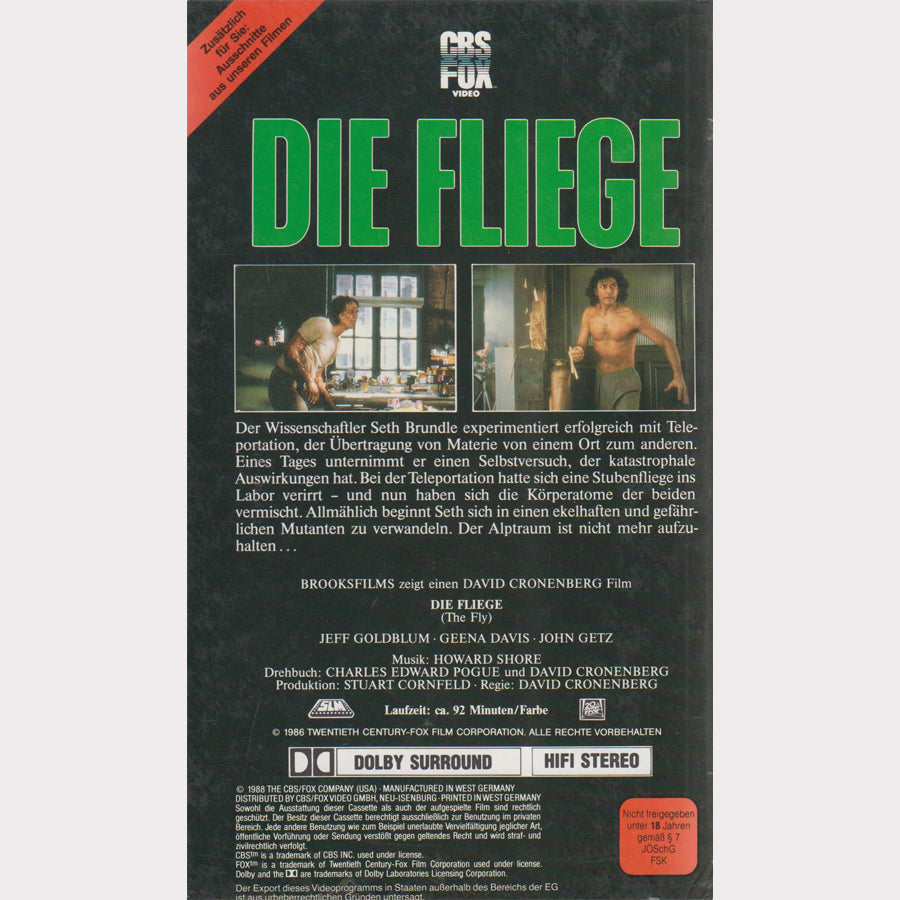 Die Fliege (VHS - 1988 - DE)