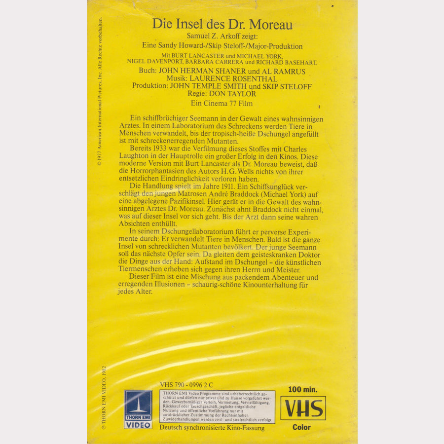 Die Insel des Dr. Moreau (VHS - 1982 - DE)