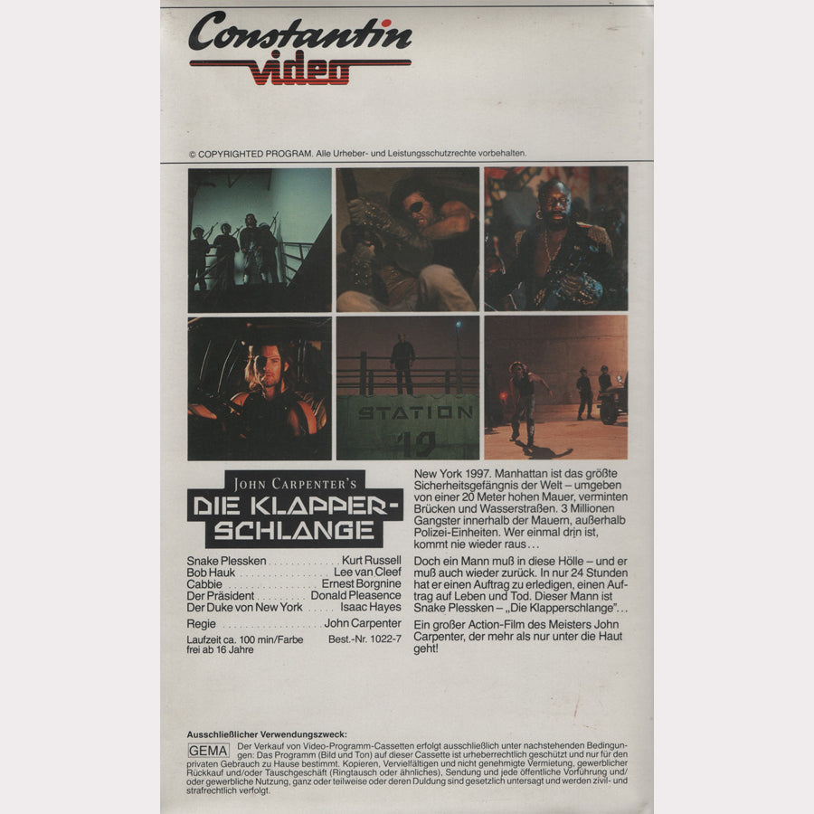 Die Klapperschlange (VHS - DE)