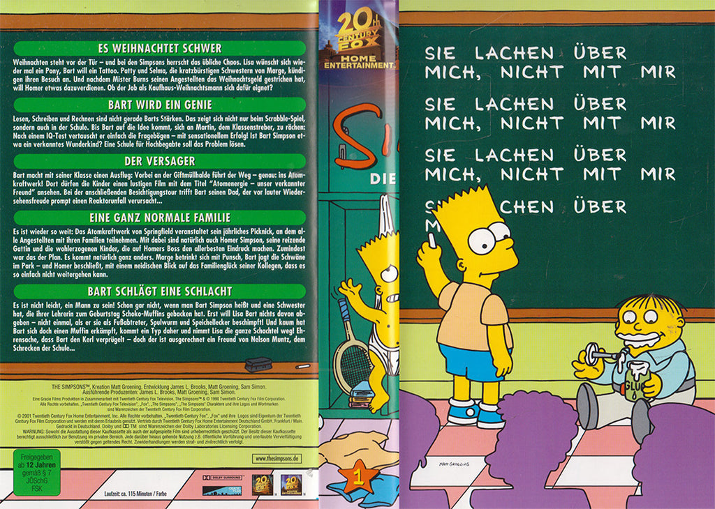 Die Simpsons: Die erste Staffel Kassette 1 20th Century Fox 2001 VHS Einleger