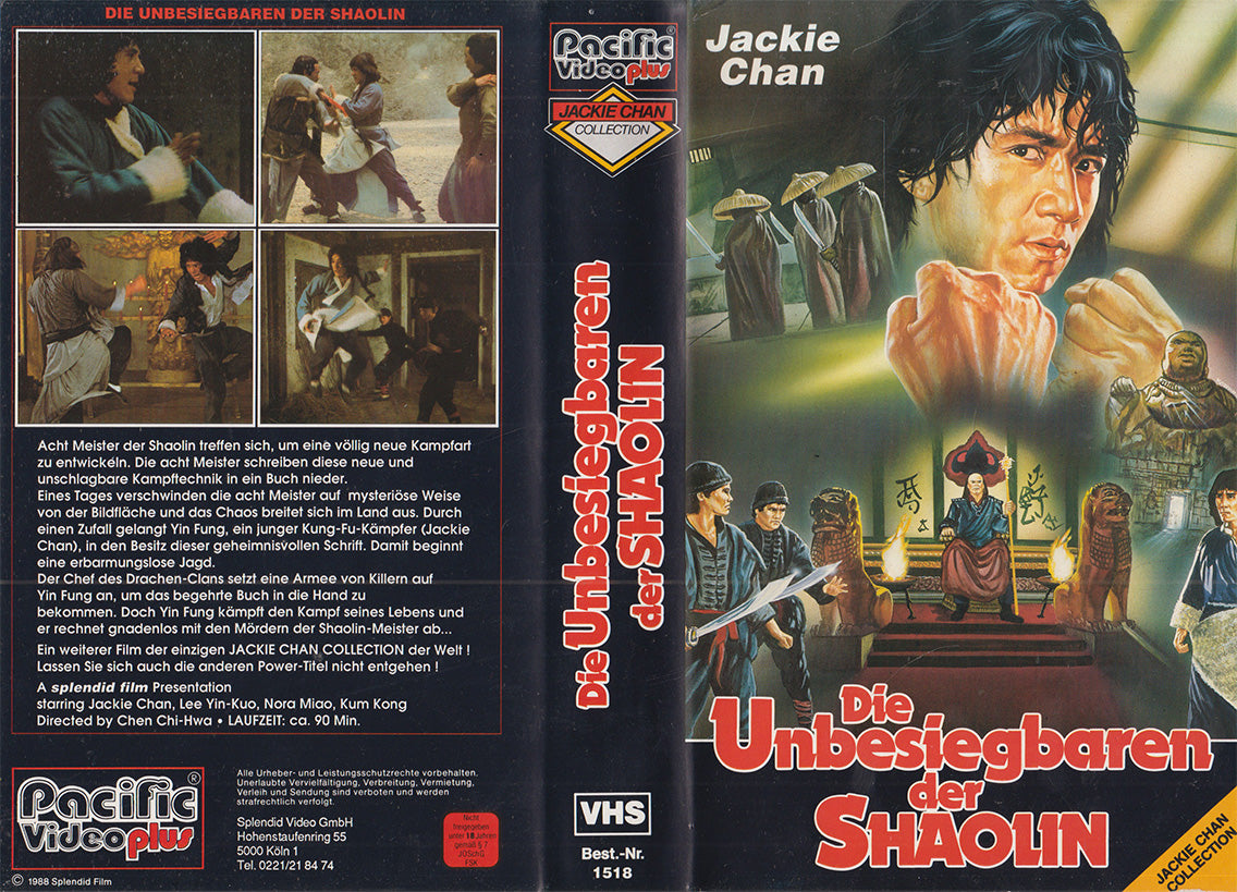 Die Unbesiegbaren der Shaolin Pacific Video Plus 1988 Einleger
