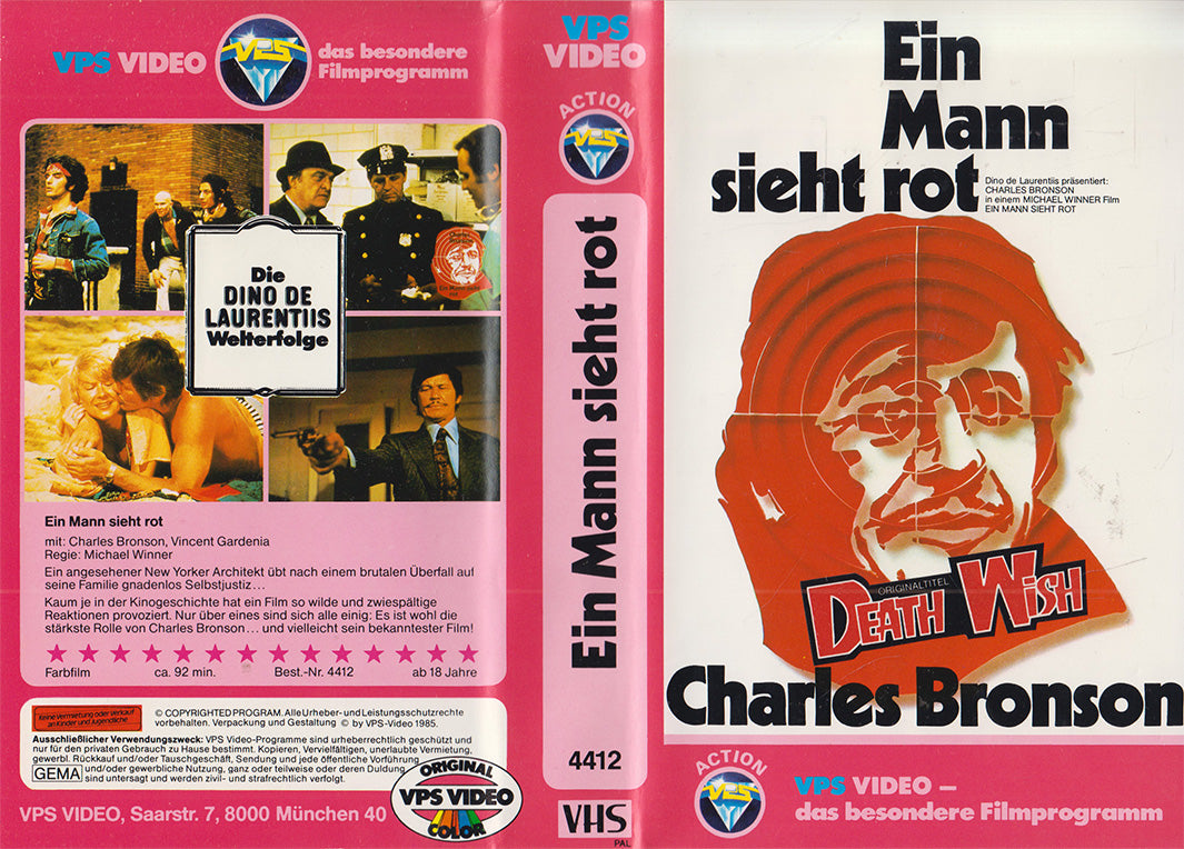 Ein Mann sieht Rot - Death Wish (VHS - 1985 - DE)