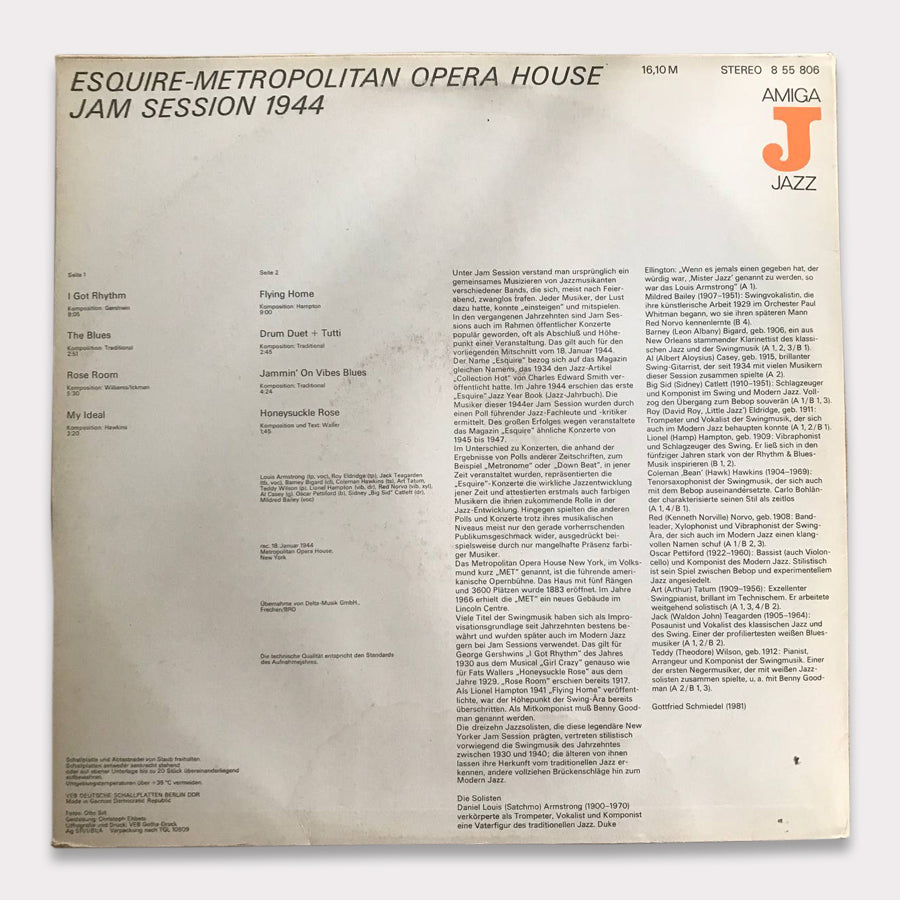Various - Esquire-Metropolitan Opera House Jam Session 1944 (Vinyl LP - 1981 - DD)